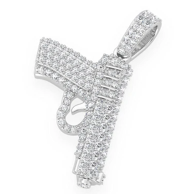 0.55CTW Gun Diamond Hip Hop Pendant  customdiamjewel   