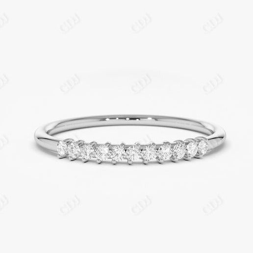 0.10CTW Lab Grown Diamond Dainty Wedding Band  customdiamjewel 10KT White Gold VVS-EF