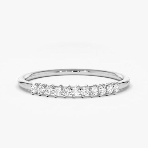 0.05CTW Round Shape Natural Diamond Unique Wedding Band  customdiamjewel 10KT White Gold VVS-EF