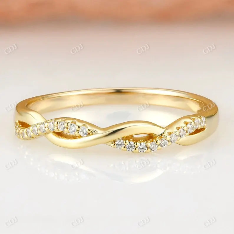 Classic Natural Diamond Twisted Stackable Wedding Band  customdiamjewel 10KT Yellow Gold VVS-EF