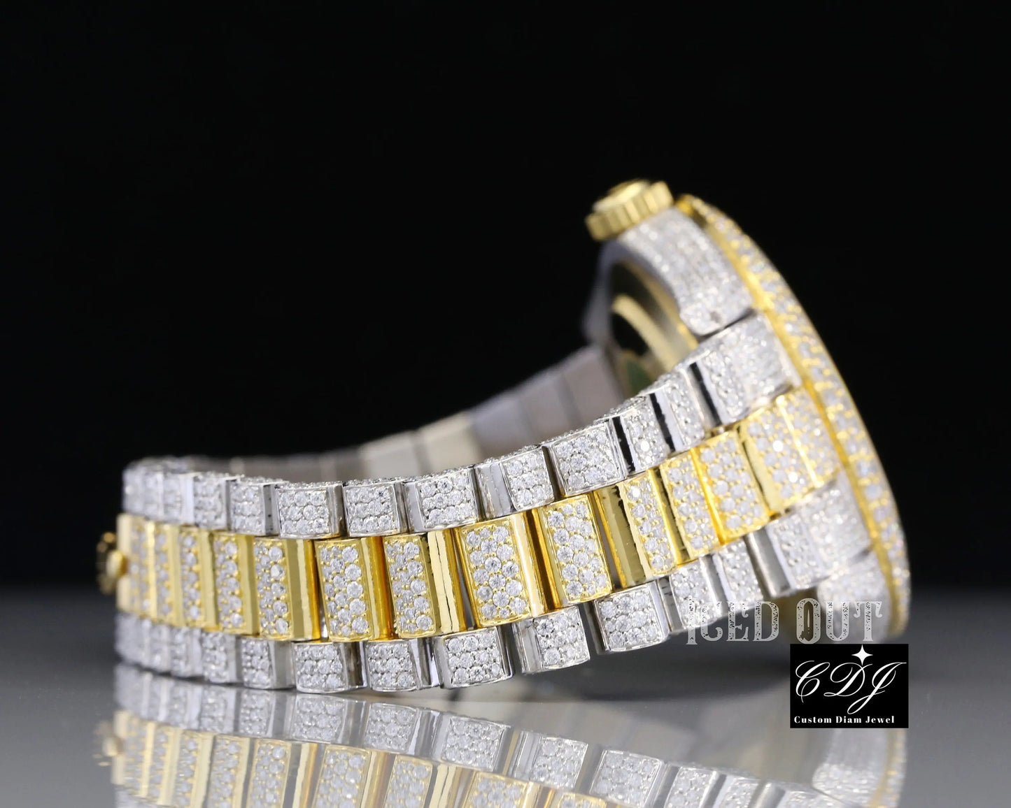 Full Diamond Waterproof luxury Wrist Watch (26.5 CT Approx)  customdiamjewel   