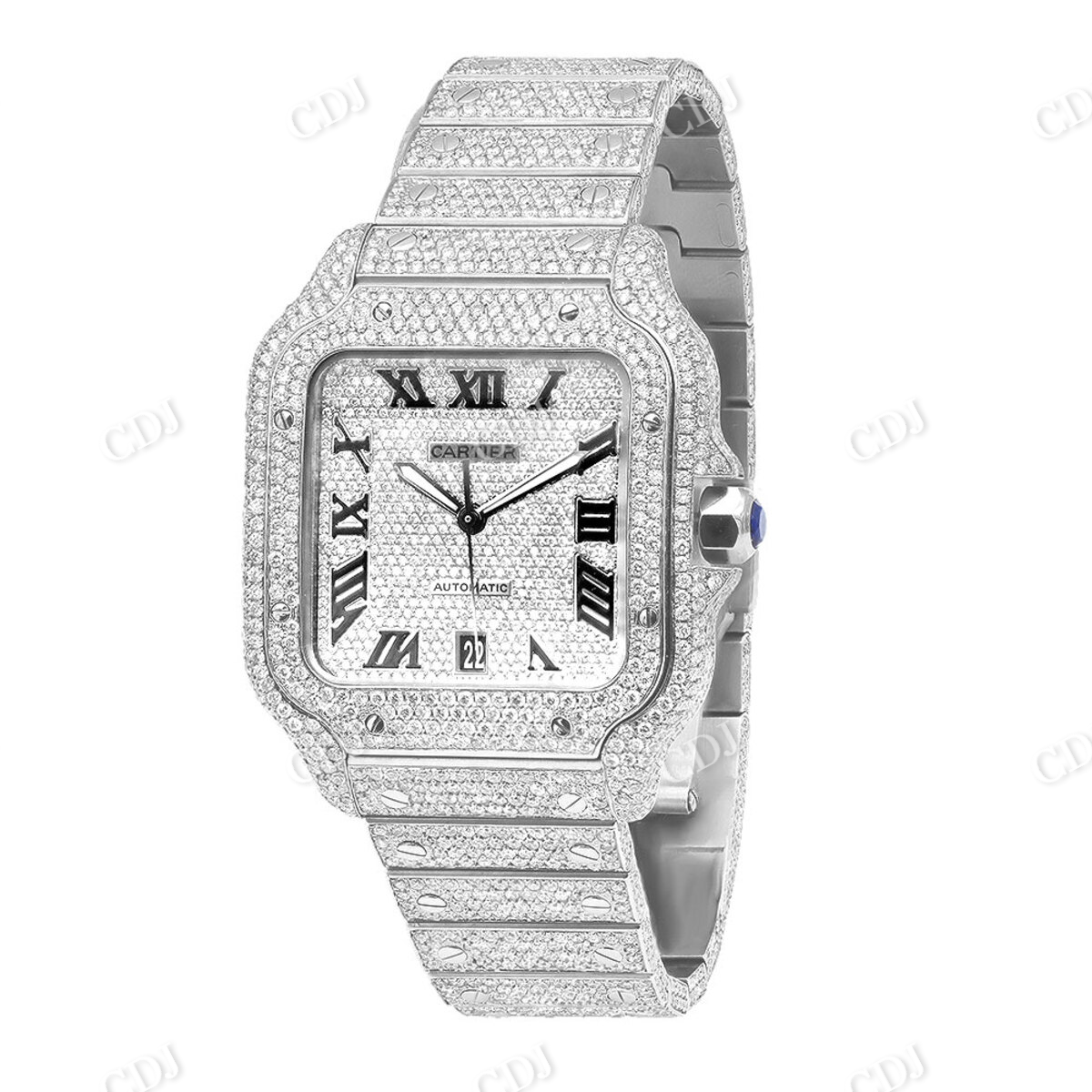 Hip Hop Roman Scale Fashion Square Dial Diamond Watch  customdiamjewel   