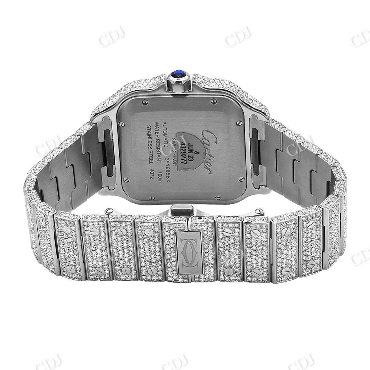 Hip Hop Roman Scale Fashion Square Dial Diamond Watch  customdiamjewel   