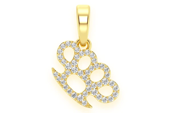 0.20CTW Brass Knuckle Angled Pendant  customdiamjewel   