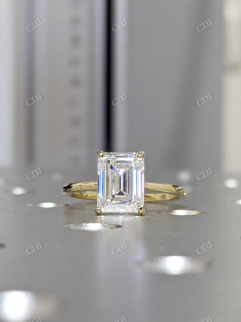 Emerald Cut Solitaire Engagement Ring  customdiamjewel   