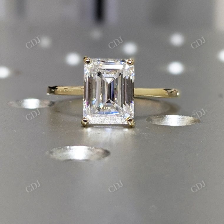 Emerald Cut Solitaire Engagement Ring  customdiamjewel   