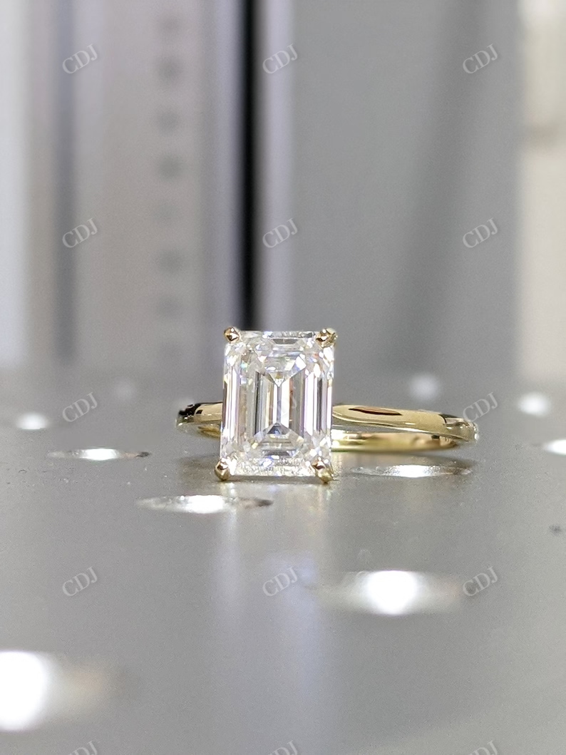 Emerald Cut Solitaire Engagement Ring  customdiamjewel   