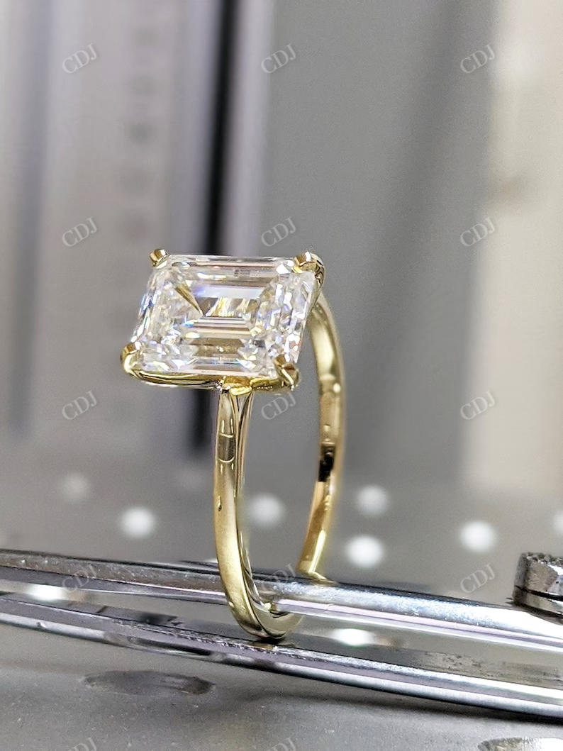 Emerald Cut Solitaire Engagement Ring  customdiamjewel   