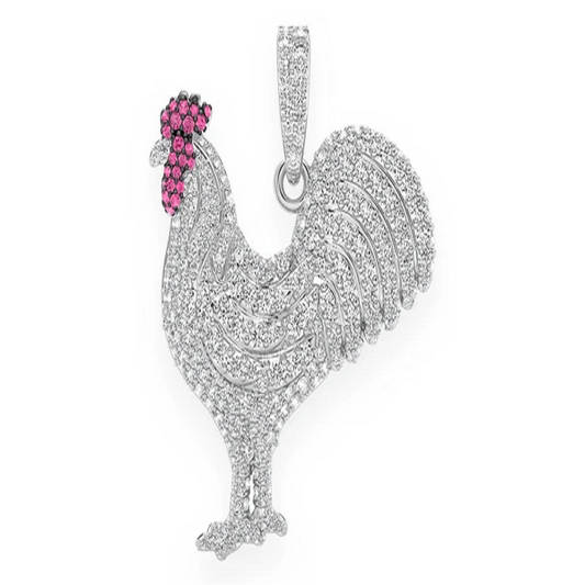 2.25CTW Cluster Rooster Pendant  customdiamjewel   