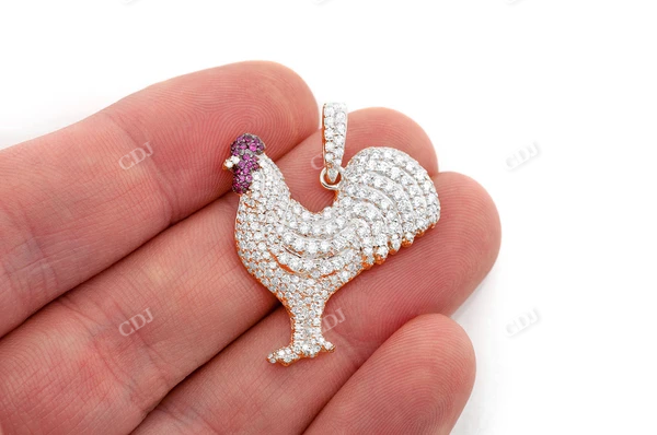 2.25CTW Cluster Rooster Pendant  customdiamjewel   