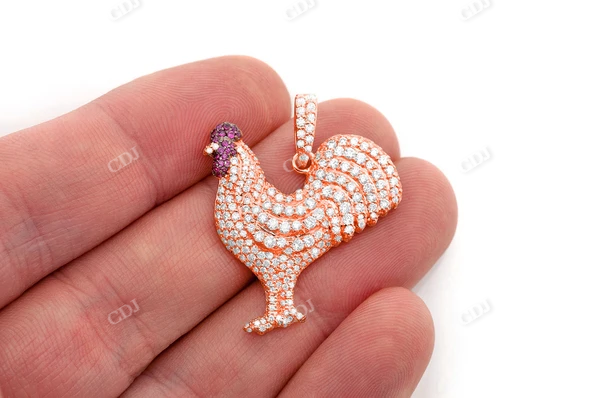 2.25CTW Cluster Rooster Pendant  customdiamjewel   