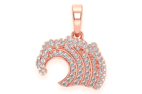 0.75CTW Ocean Wave Pendant  customdiamjewel   