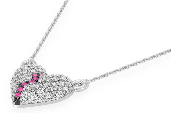 Broken Heart Round Diamond Pendant  customdiamjewel   