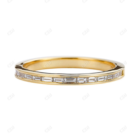 Channel Set Baguette cut Lab Grown Diamond Wedding Band  customdiamjewel 10KT Yellow Gold VVS-EF