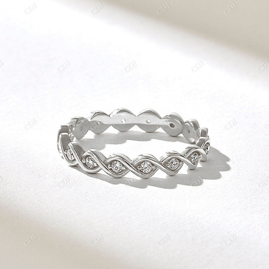 0.16CTW Round Earth Mine Diamond Twisted Eternity Band  customdiamjewel 10KT White Gold VVS-EF