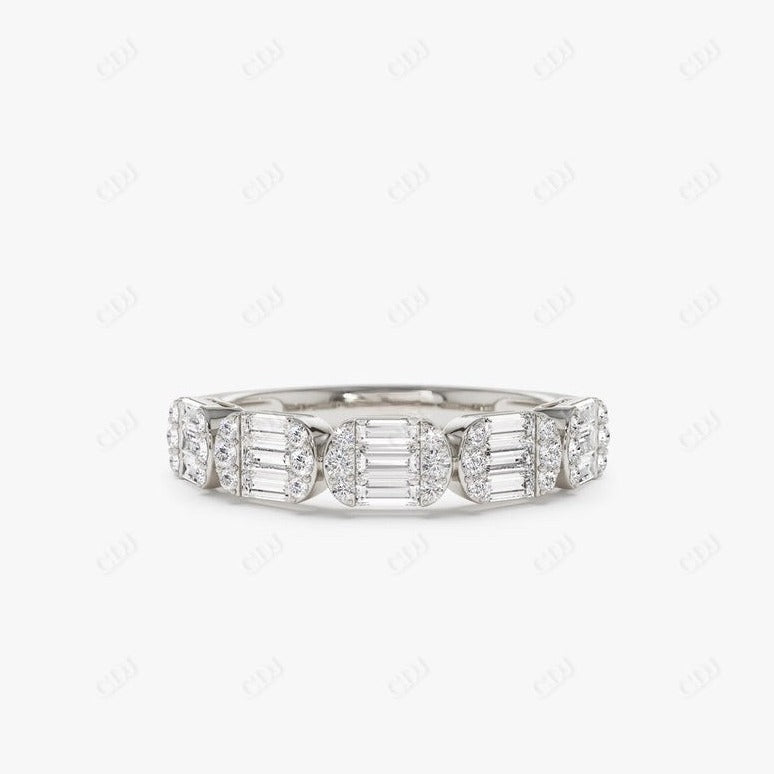 0.75CTW Baguette Lab Grown Diamond Wedding Band  customdiamjewel 10KT White Gold VVS-EF