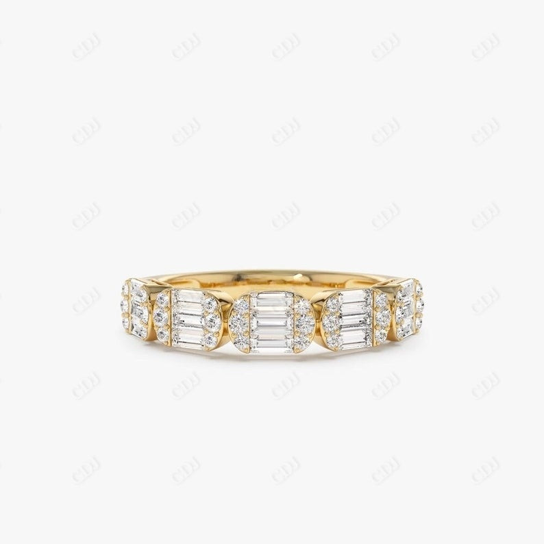 0.75CTW Baguette Lab Grown Diamond Wedding Band  customdiamjewel 10KT Yellow Gold VVS-EF