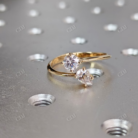 Toi Et Moi Moissanite Wedding Ring  customdiamjewel 10 KT Yellow Gold VVS-EF