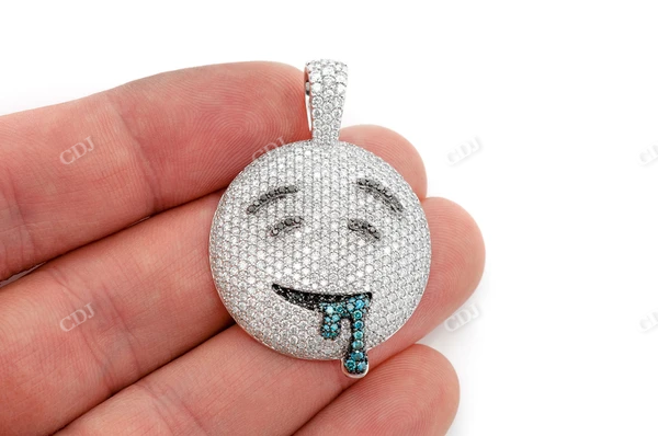 4.66CTW Round Emoji Pendant  customdiamjewel   