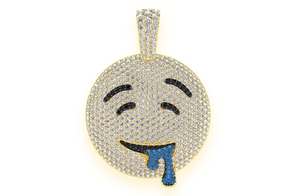 4.66CTW Round Emoji Pendant  customdiamjewel   