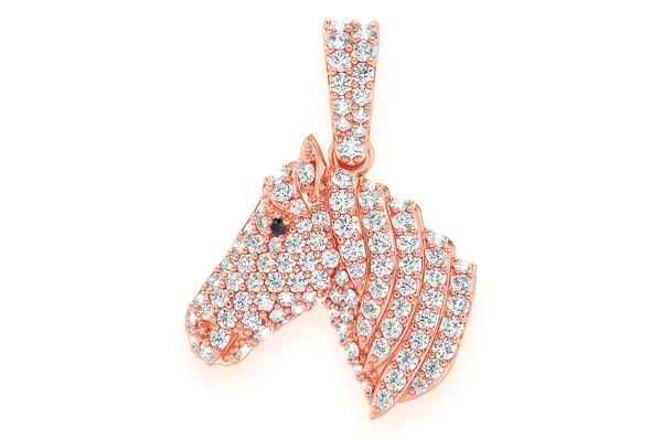 Hip Hop 0.60CTW Horse Head Pendant  customdiamjewel   