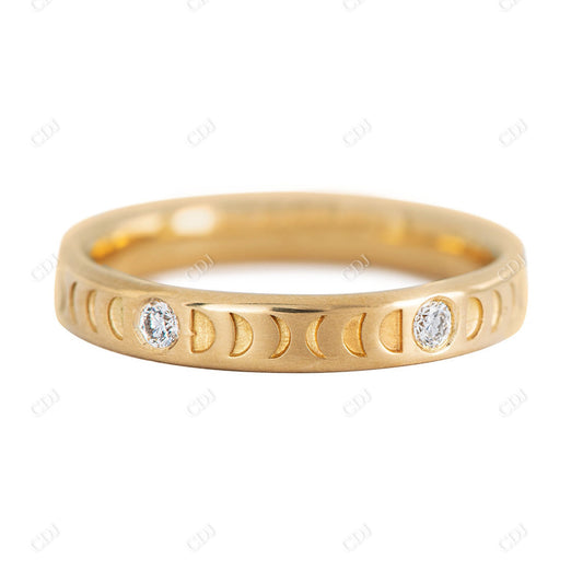 Moon Lab Grown Diamond Wedding Band Women  customdiamjewel 10KT Yellow Gold VVS-EF