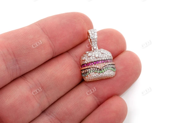 Unique 1.65CTW Burger Emoji Pendant  customdiamjewel   