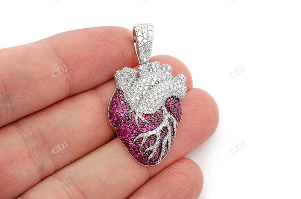 Cluster 3.60CTW Human Heart Pendant  customdiamjewel   