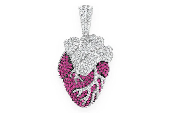 Cluster 3.60CTW Human Heart Pendant  customdiamjewel   