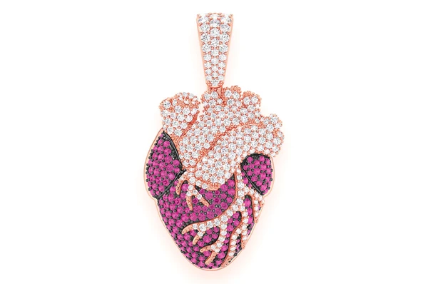 Cluster 3.60CTW Human Heart Pendant  customdiamjewel   