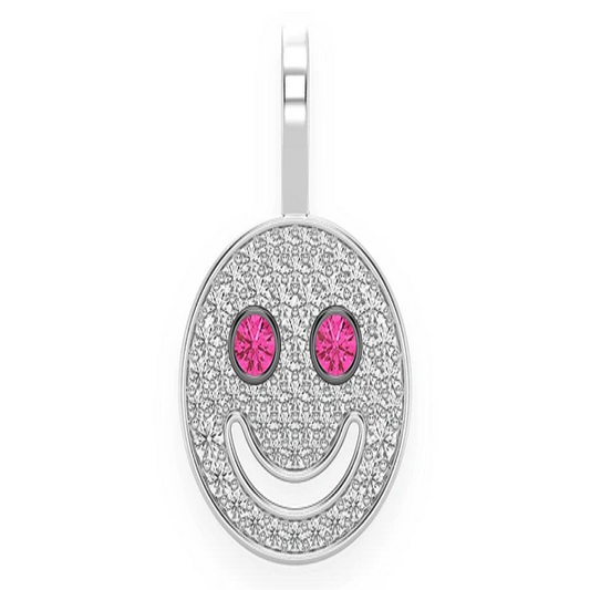 Unique CDJ 0.40CTW Ruby Eyes Smiley Face Pendant  customdiamjewel   