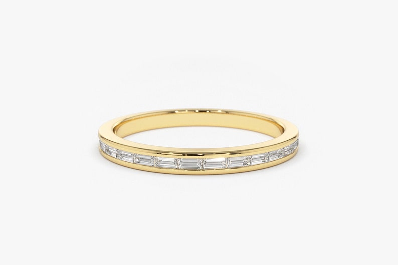 0.28CTW East West Baguette Natural Diamond Channel Set Thin Band  customdiamjewel 10KT Yellow Gold VVS-EF