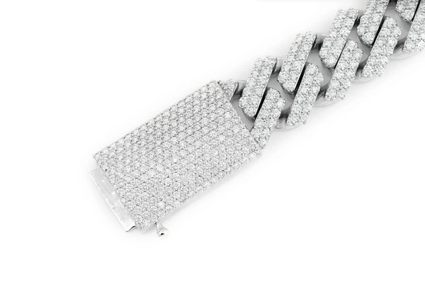 925 Sterling Silver Diamond Cuban Link Bracelet  customdiamjewel   