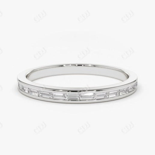 0.28CTW Channel Set Baguette Lab Grown Diamond Wedding Band  customdiamjewel 10KT White Gold VVS-EF