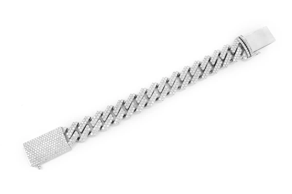 925 Sterling Silver Diamond Cuban Link Bracelet  customdiamjewel   