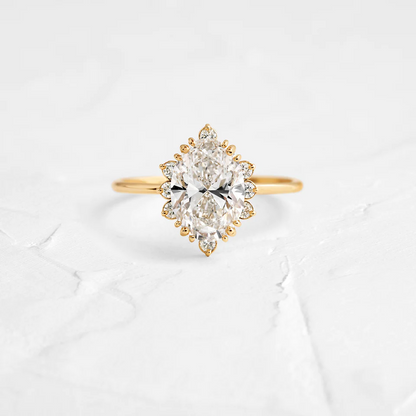 Antique Oval Cut Moissanite Engagement Ring  customdiamjewel 10KT Yellow Gold VVS-EF