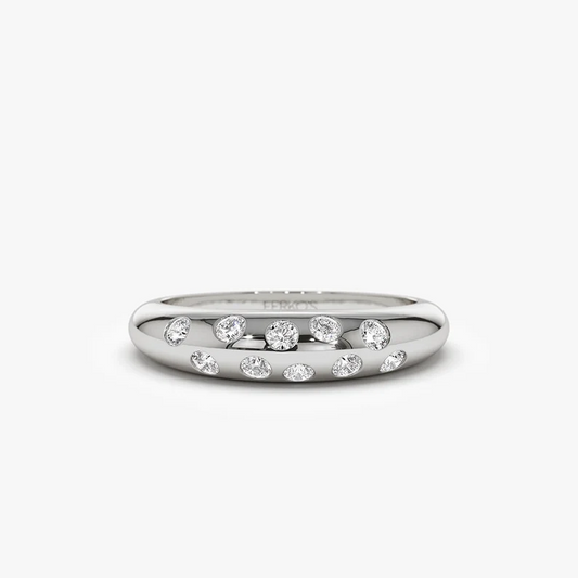 0.30CTW Oval Cut Lab Grown Diamond Cocktail Wedding Band  customdiamjewel 10KT White Gold VVS-EF