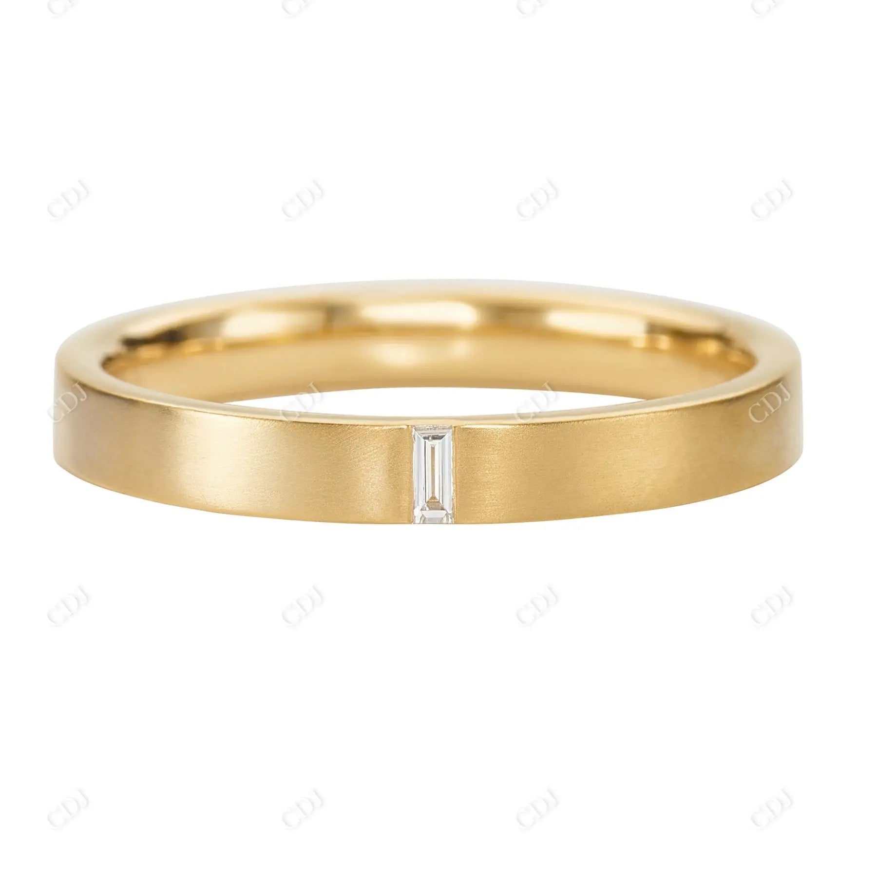 Simple 2.5x1.1MM Baguette Diamond Wedding Band  customdiamjewel 10KT Yellow Gold VVS-EF