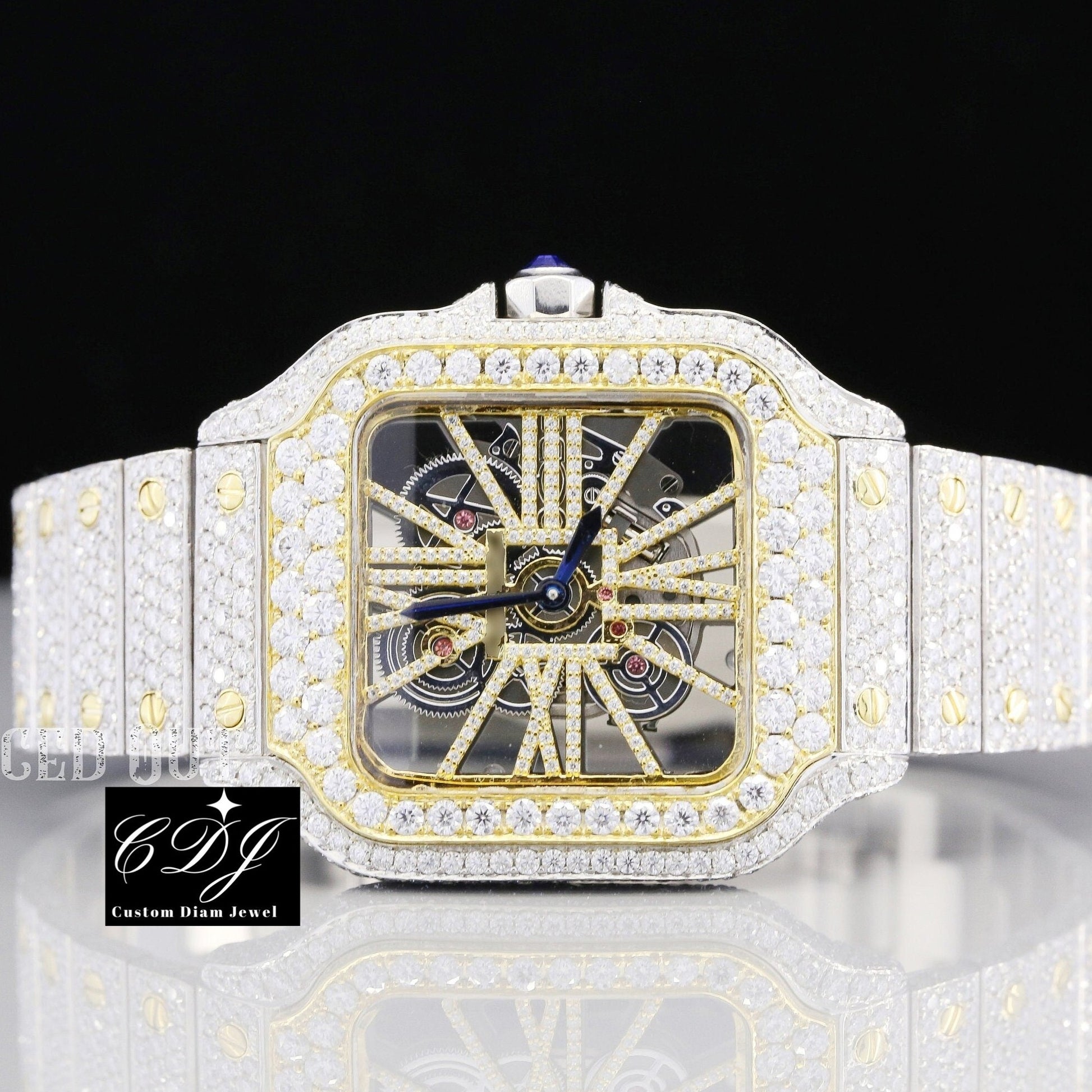 Cartier Ice Out Customized Hip Hop Diamond Watch (26.70 CT Approx)  customdiamjewel   