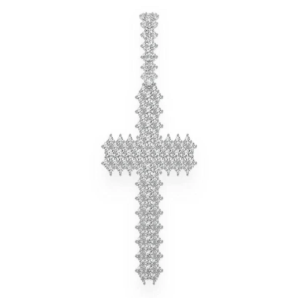 5.50CTW Cluster Diamond Cross Pendant  customdiamjewel   