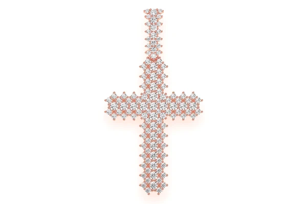 5.50CTW Cluster Diamond Cross Pendant  customdiamjewel   