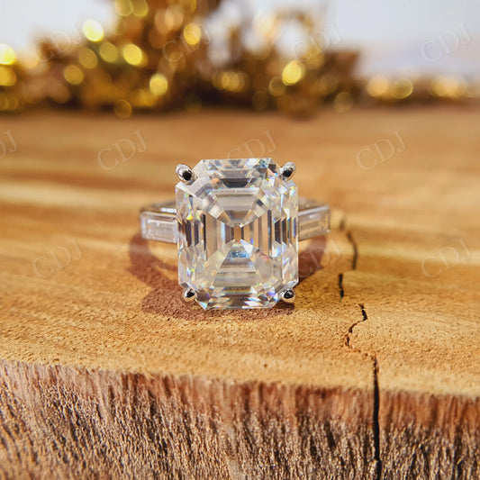 6.95CT Emerald Cut Moissanite Engagement Ring  customdiamjewel   