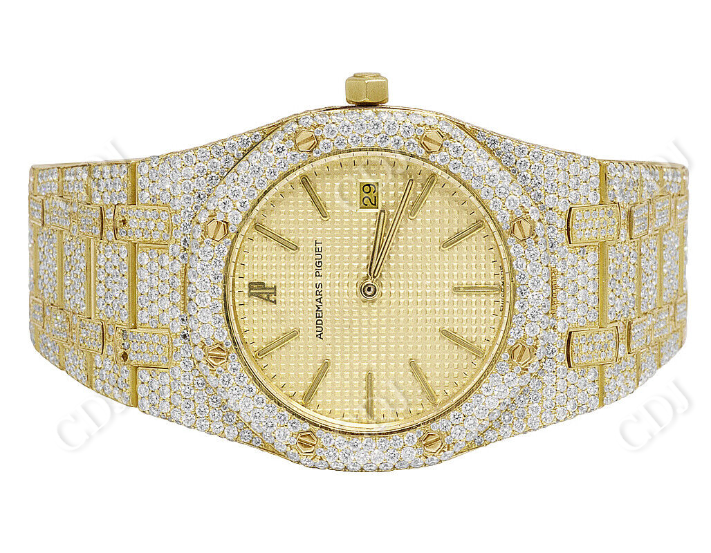 Yellow Gold Hip Hop Diamond Watch (16.75 CTW)  customdiamjewel   