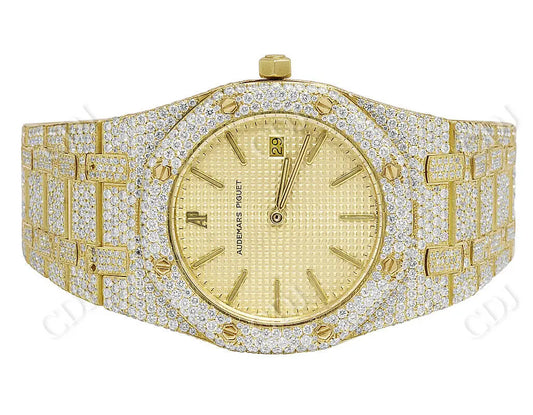 Yellow Gold Hip Hop Diamond Watch (16.75 CTW)  customdiamjewel   