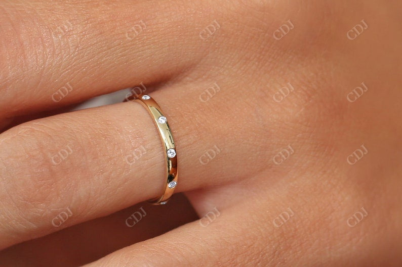 0.12CTW Lab Grown Diamond Stacking Gold Wedding Band  customdiamjewel   