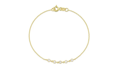 5 Link Floating Lab Grown Diamonds Bracelet  customdiamjewel Sterling Silver Yellow Gold VVS-EF