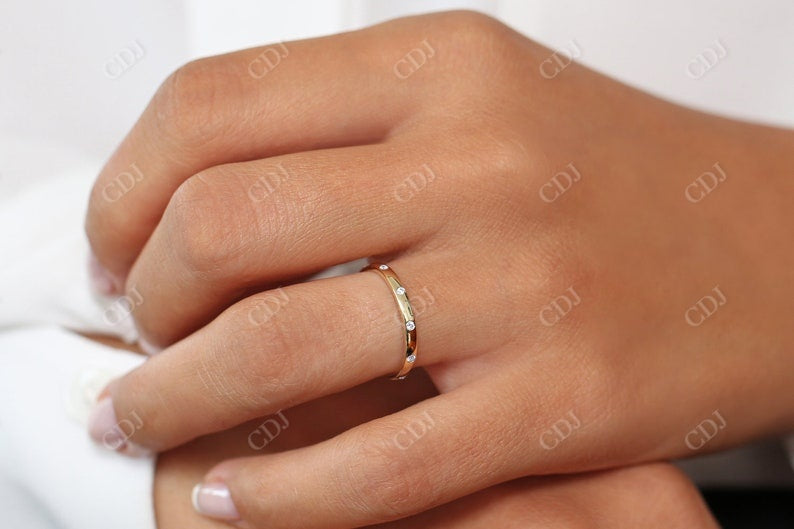 0.12CTW Lab Grown Diamond Stacking Gold Wedding Band  customdiamjewel   