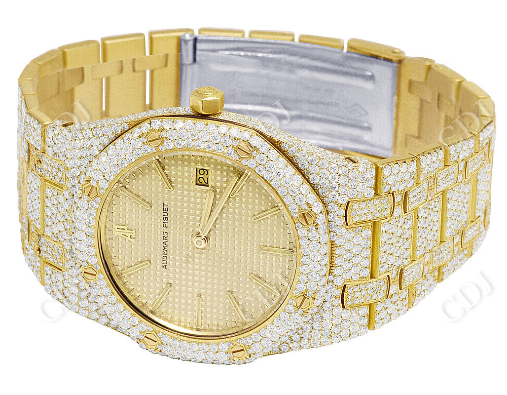 Yellow Gold Hip Hop Diamond Watch (16.75 CTW)  customdiamjewel   