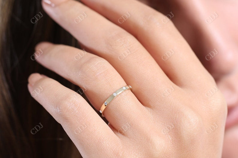 0.12CTW Lab Grown Diamond Stacking Gold Wedding Band  customdiamjewel   