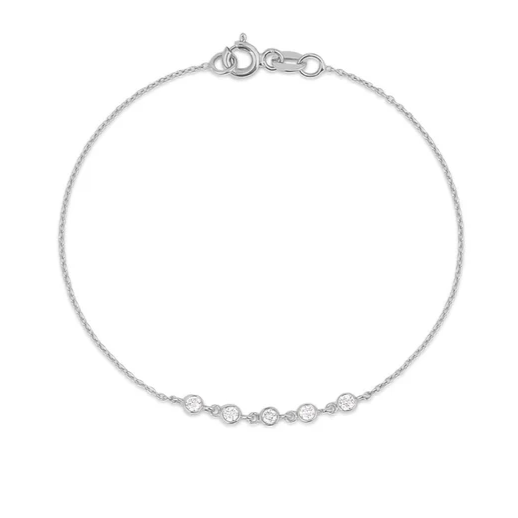 5 Link Floating Lab Grown Diamonds Bracelet  customdiamjewel Sterling Silver White Gold VVS-EF